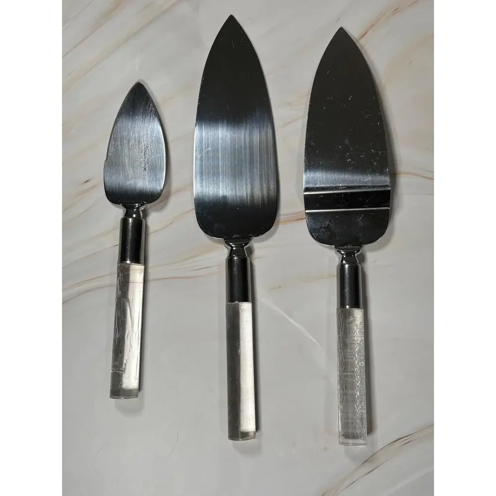 Vintage Frontier Forge 3 Pc Hostess Serving Tools Lucite Handles Japan